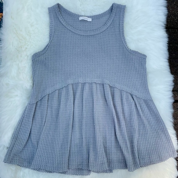 entro Tops - Entro Babydoll Waffle Knit Tank Top